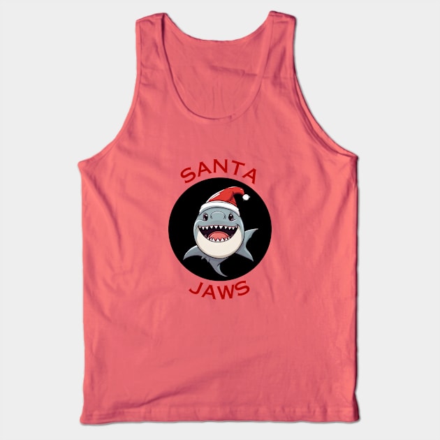 Santa Jaws | Santa Claus Pun Tank Top by Allthingspunny